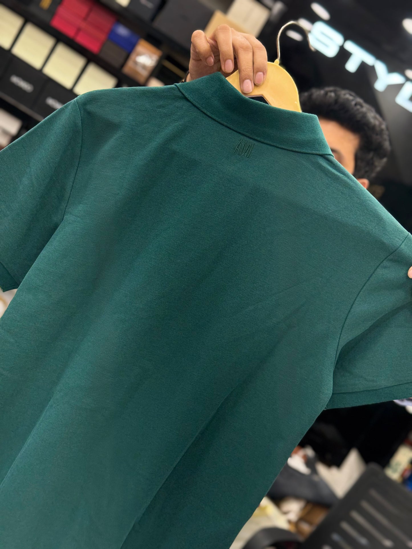 Am_i Paris Bottle Green polo shirt