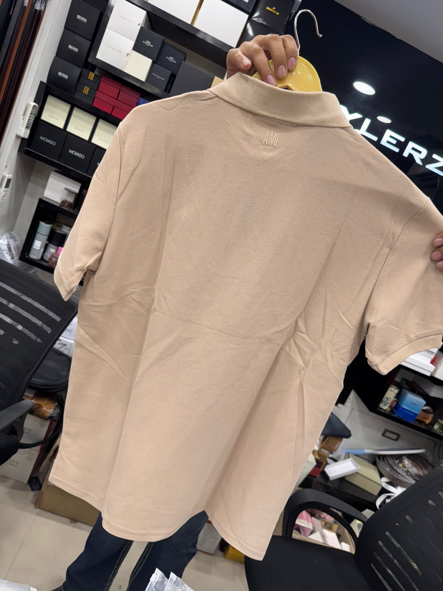 Am_i Paris beige polo shirt