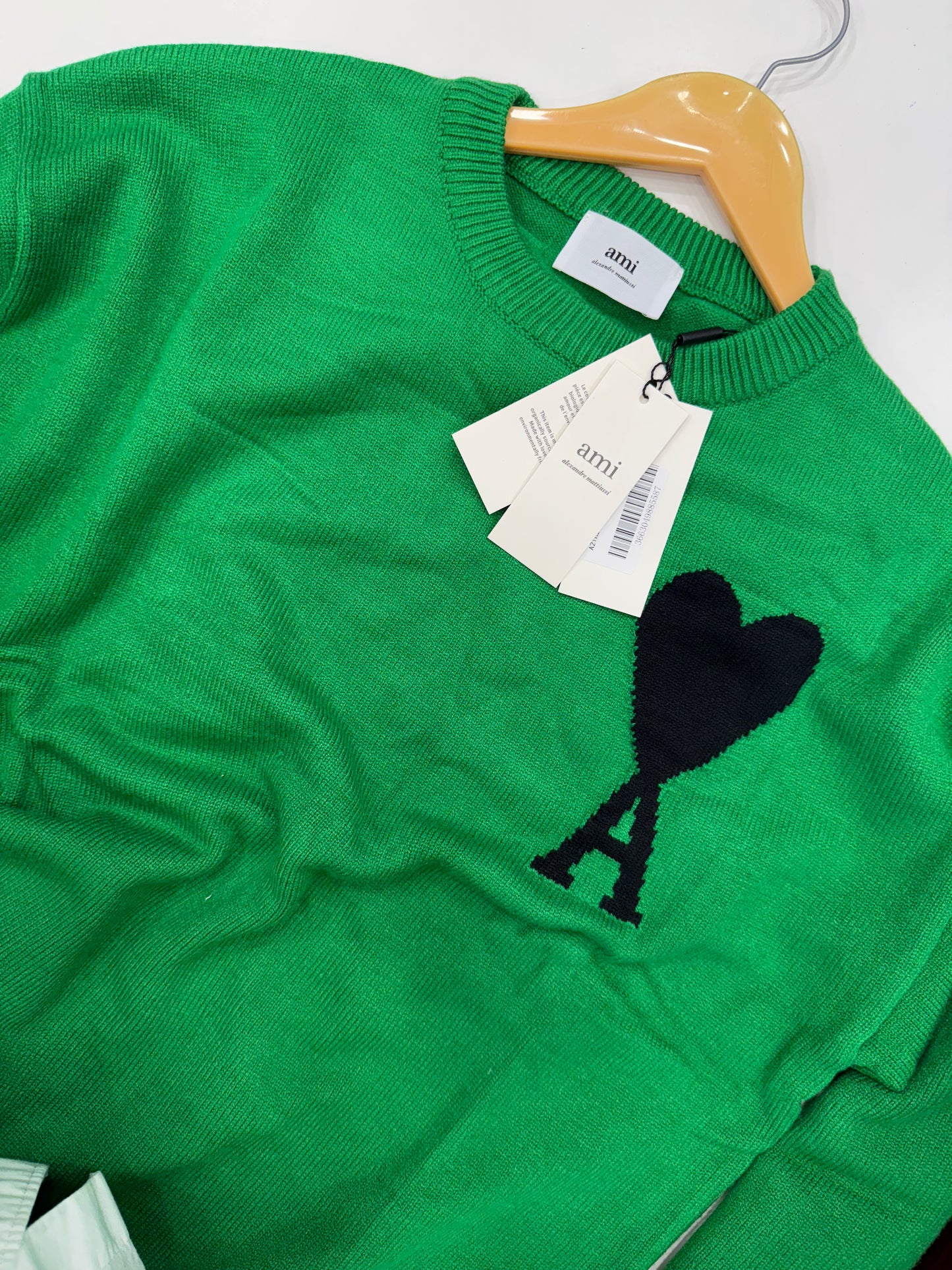 AM I PARIS GREEN KNITTED PULLOVER