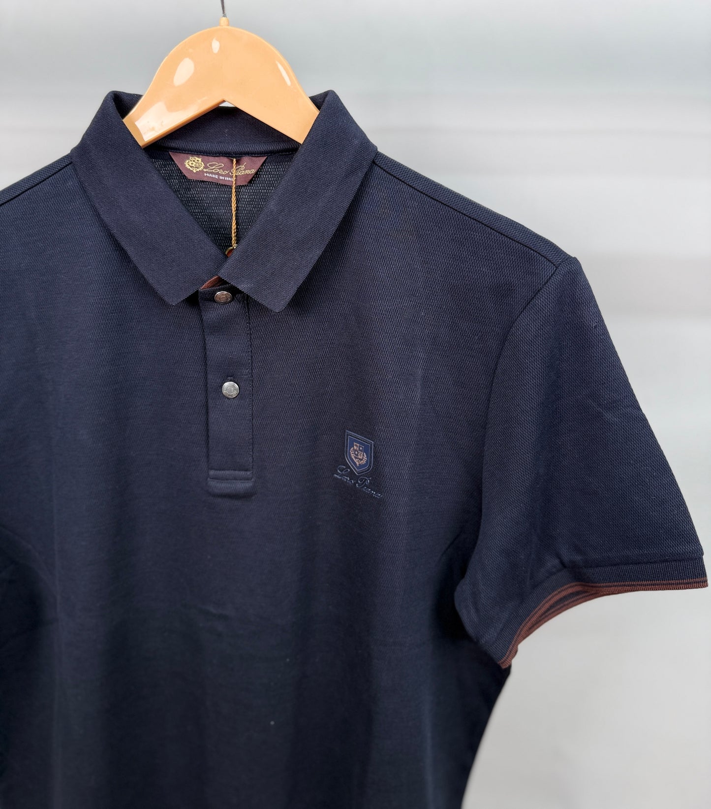 LORO_PIANA POLO BLACK TSHIRT