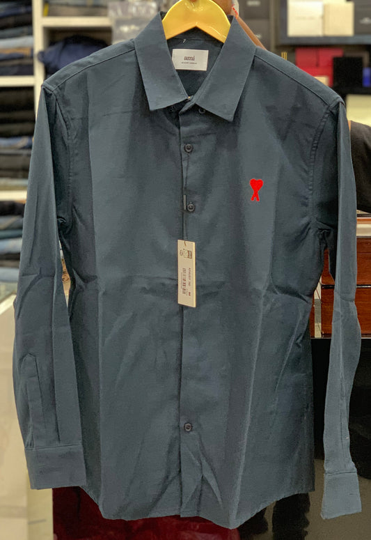 AM I NAVY BLUE SHIRT WITH RED LOGO