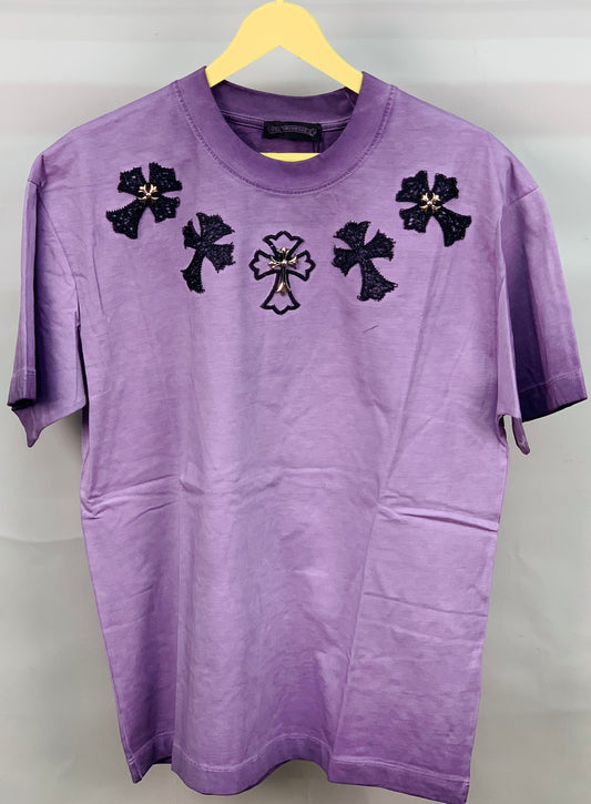CHROME_HEARTS STUD PURPLE TSHIRT