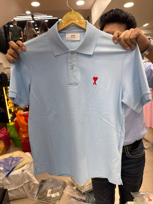 Am_i Paris Sky blue polo shirt