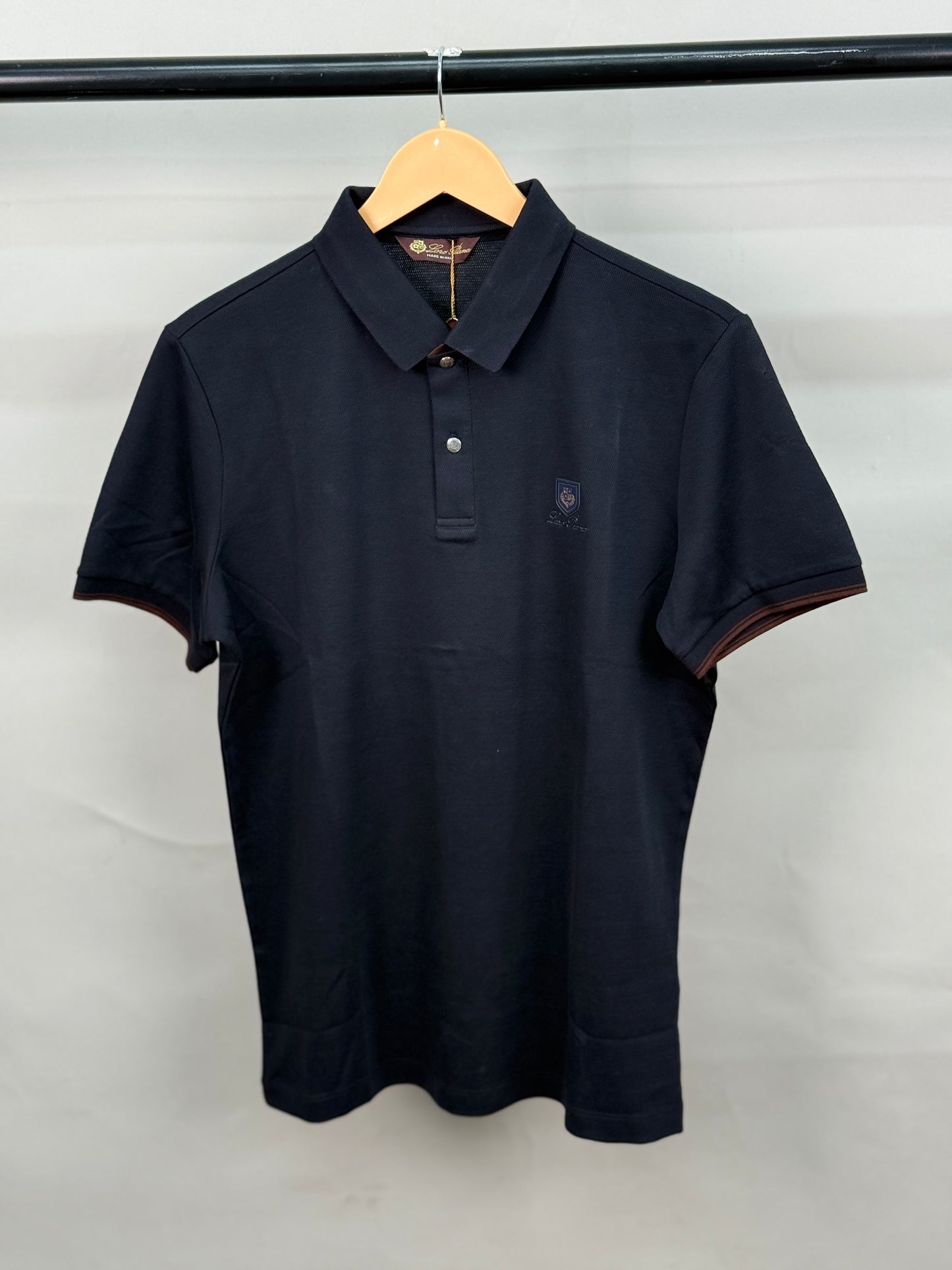LORO_PIANA POLO BLACK TSHIRT