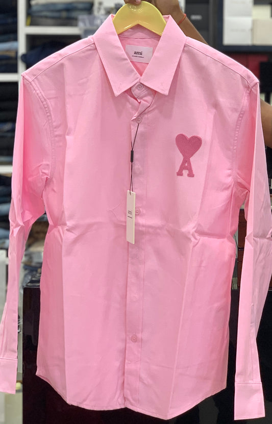 AM I PINK SHIRT WITH EMBROIDERED
LOGO
