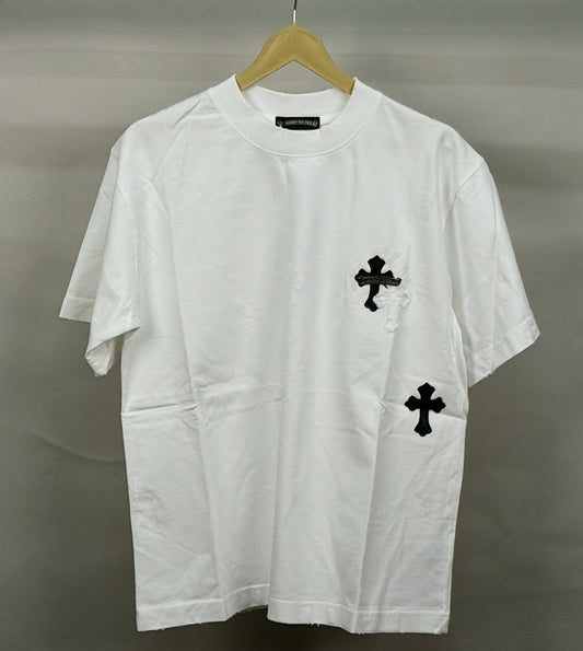 CHROME_HEARTS  STUD WHITE TSHIRT