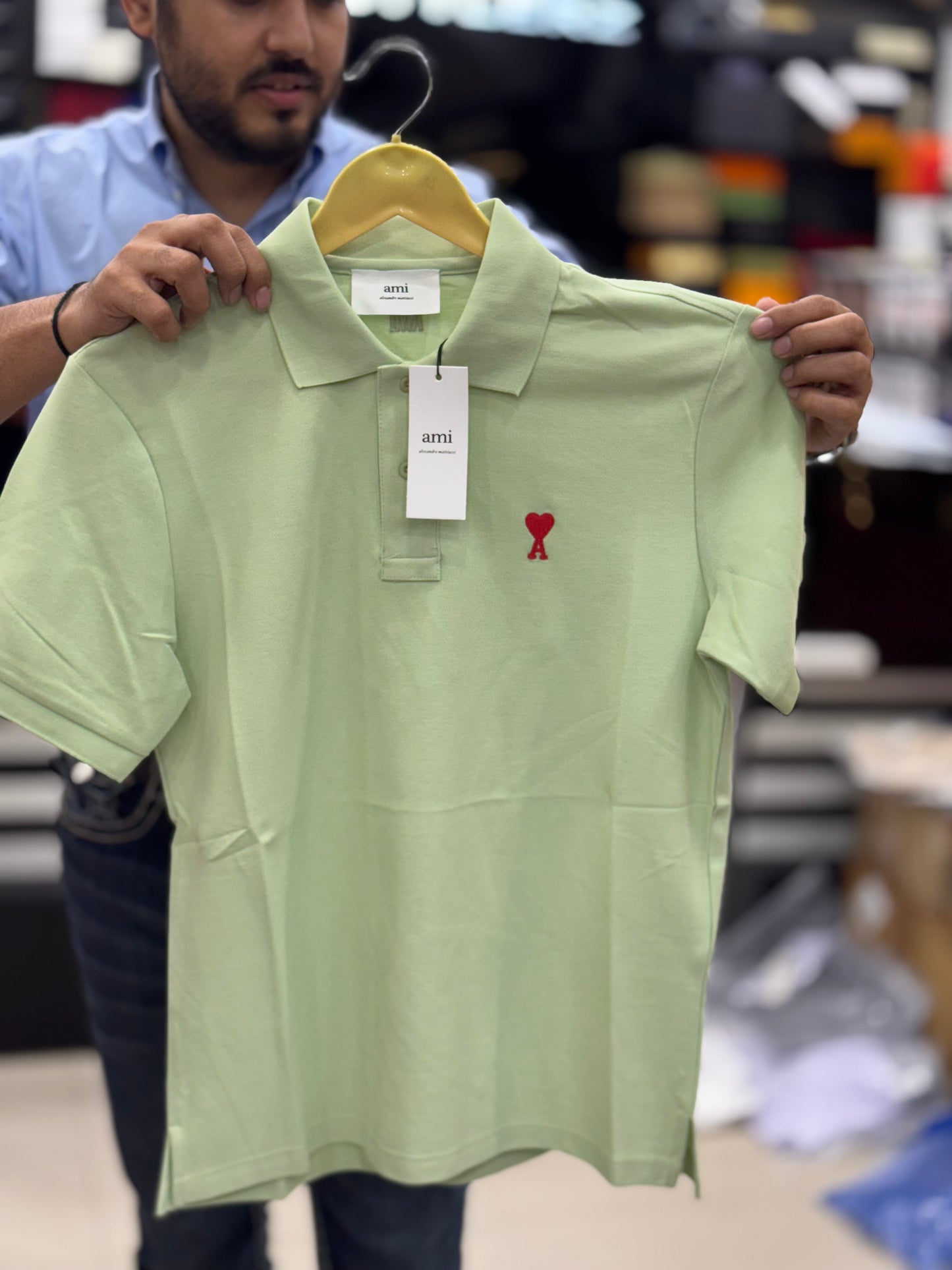 Am_i Paris pastel green polo shirt
