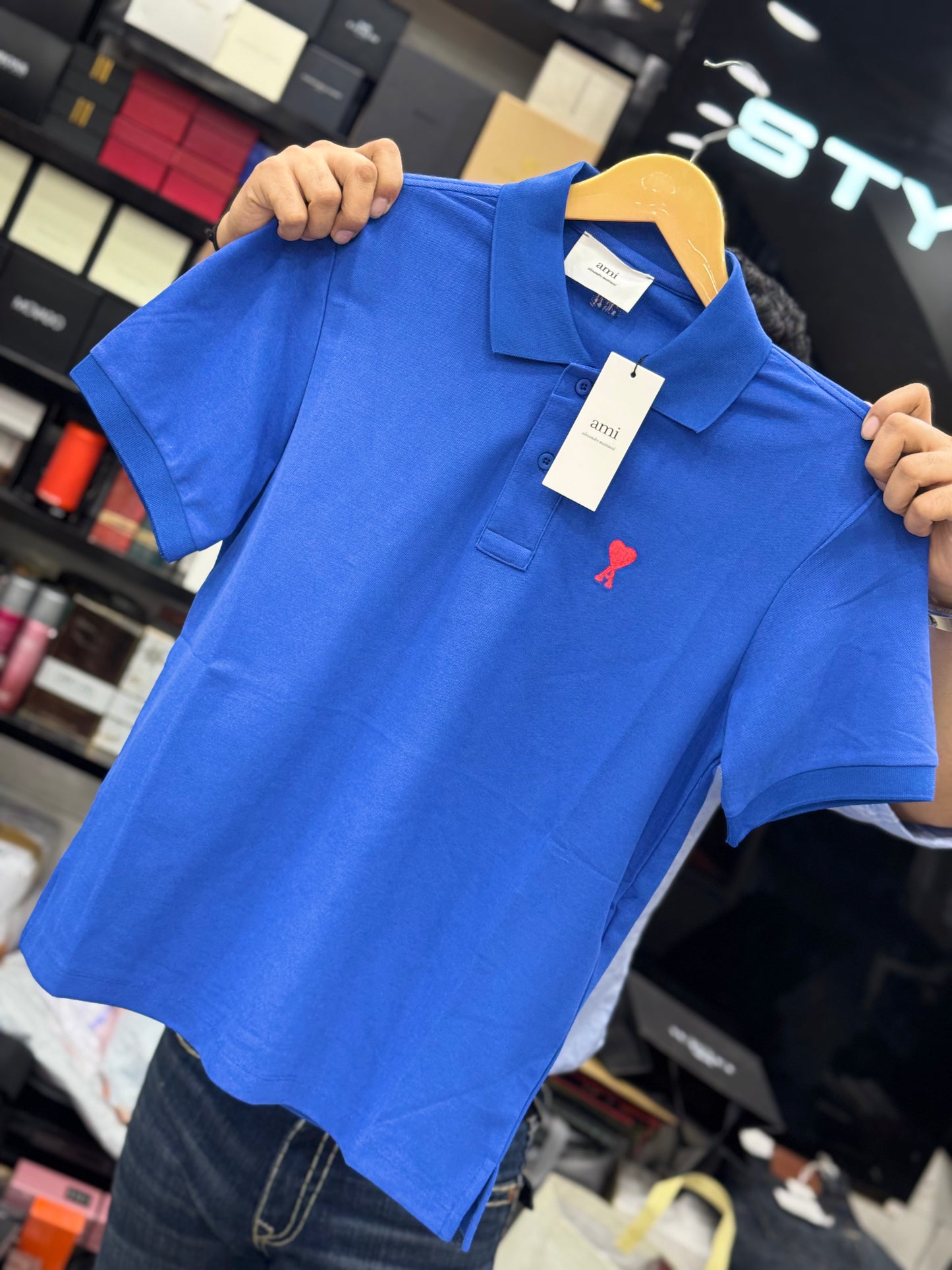 Am_i Paris Blue polo shirt