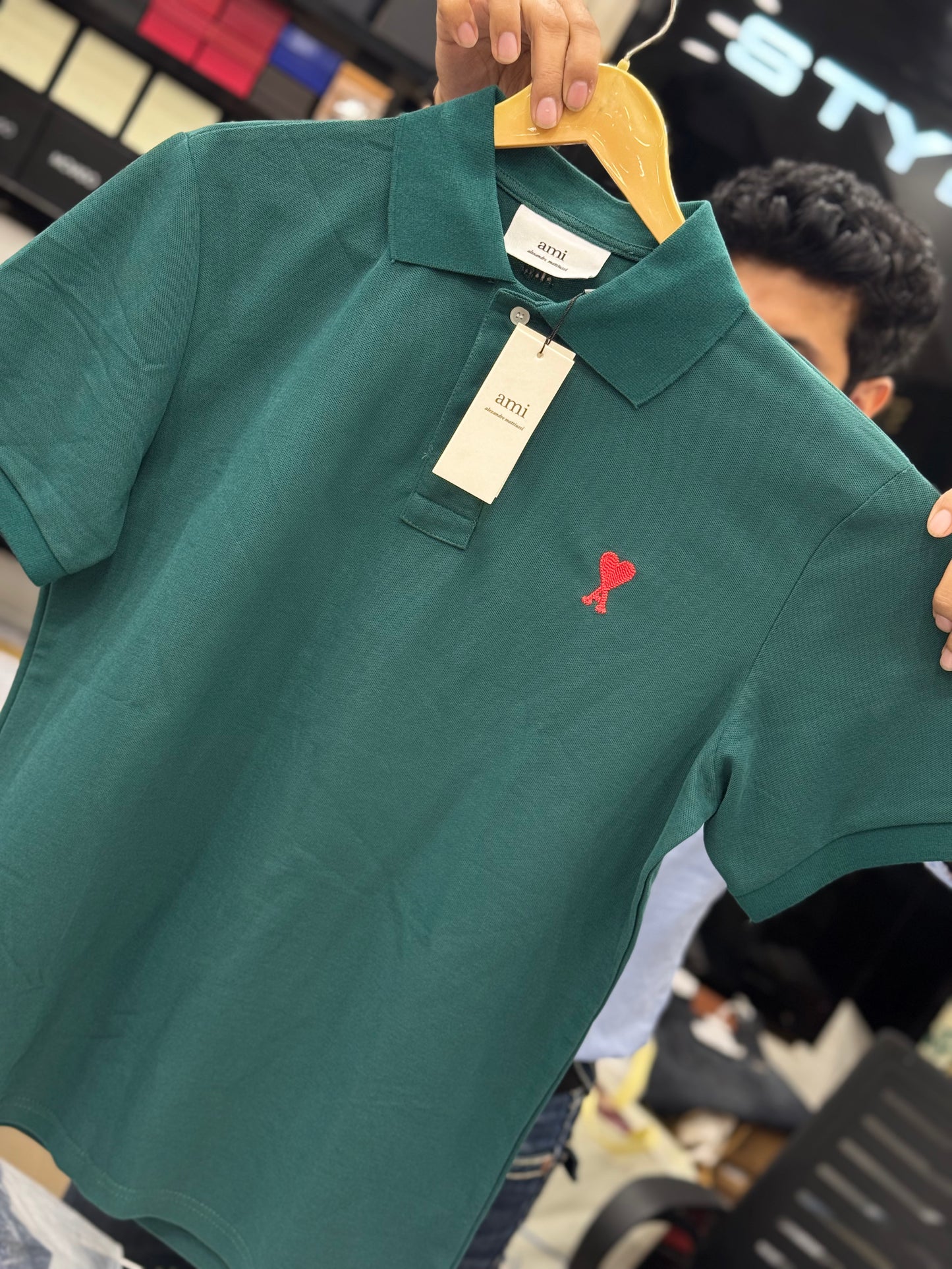 Am_i Paris Bottle Green polo shirt