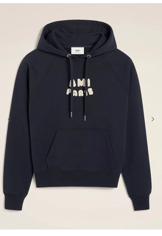 AM I PARIS DARK BLUE HOODIE
