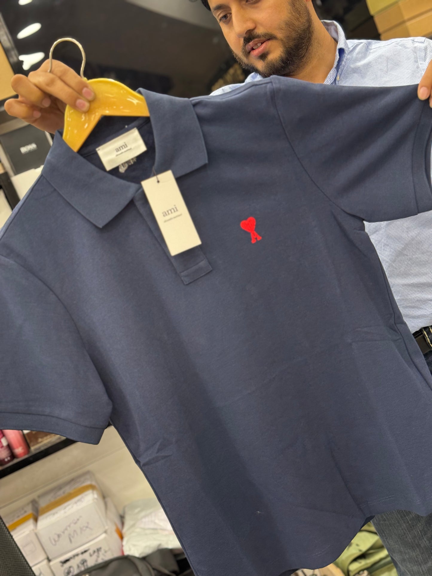 Am_i Paris Navy Blue polo shirt