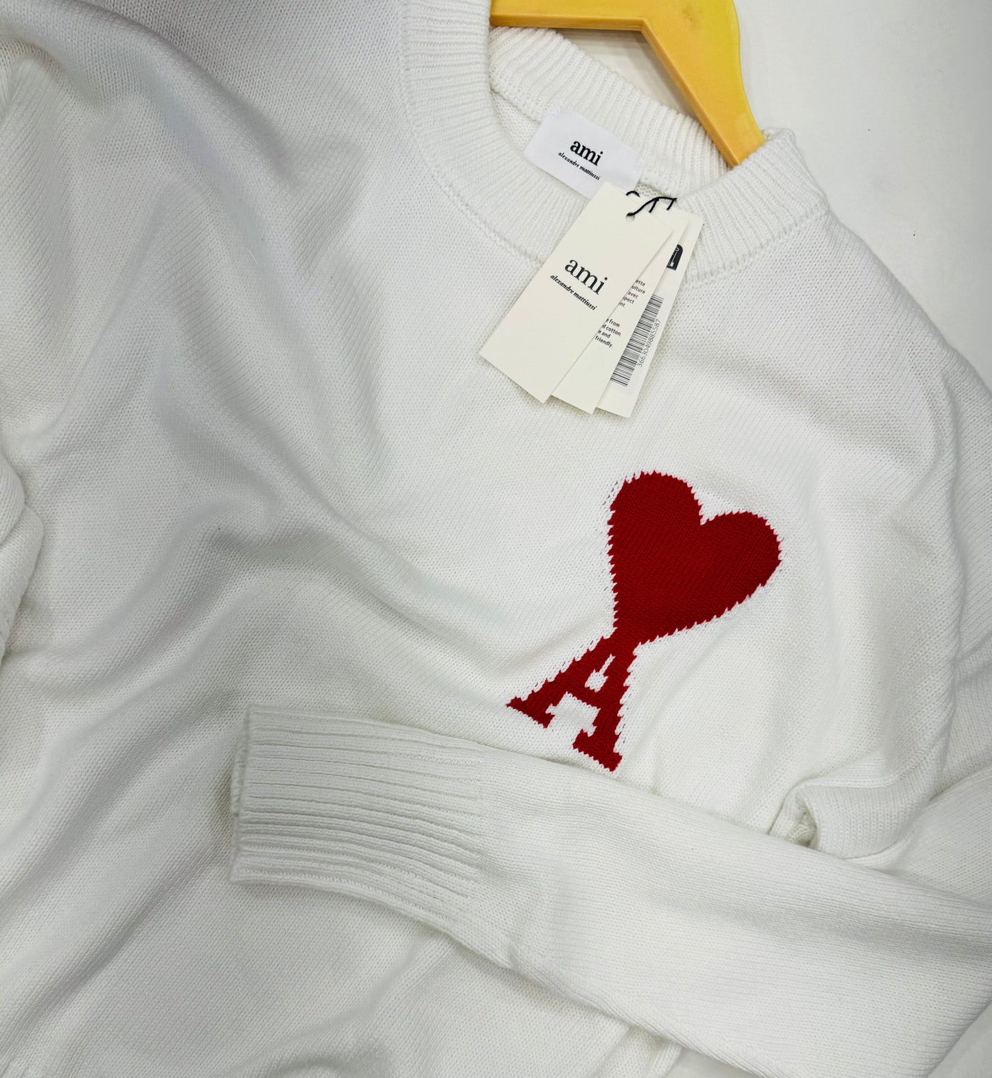 AM I PARIS WHITE KNITTED PULLOVER