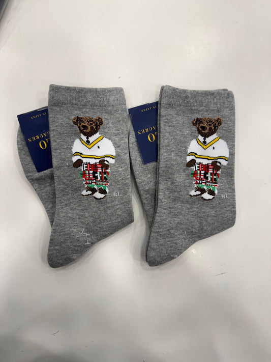 POLO BEAR GREY WHITE SOCKS